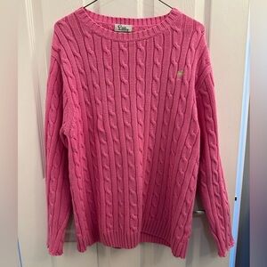 Lilly Pulitzer Vibrant Pink Cable Knit Sweater